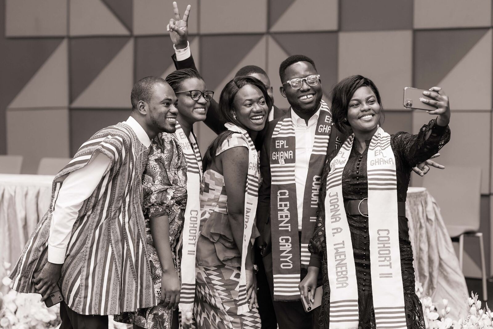 EPL Ghana alumni wearing their stoles at a graduation